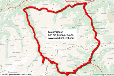 Giro in moto intorno alle Alpi dello Stubai