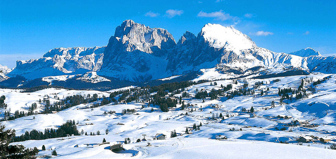 Dolomiti: L'Alpe di Siusi (2000m) con il Gruppo del Sassolungo