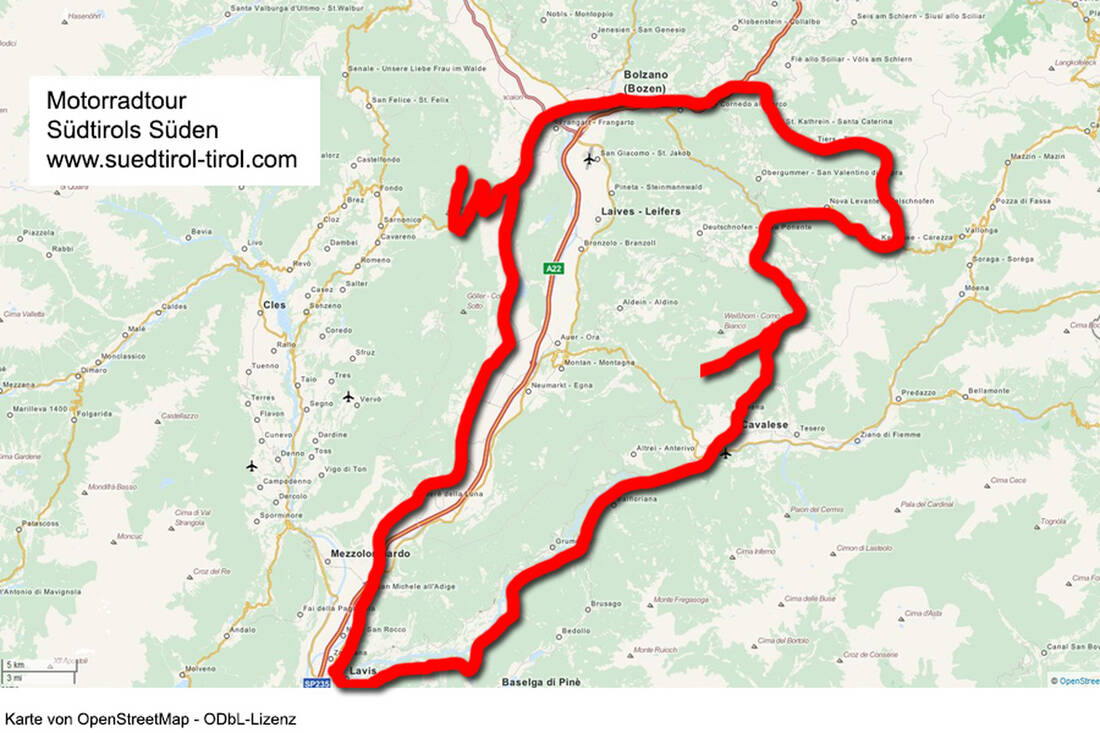 Giro in moto nel sud dell'Alto Adige