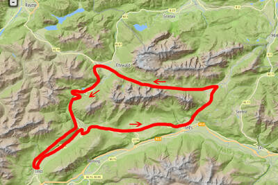 Carta Mieminger Gebirge Tour in mountain bike
