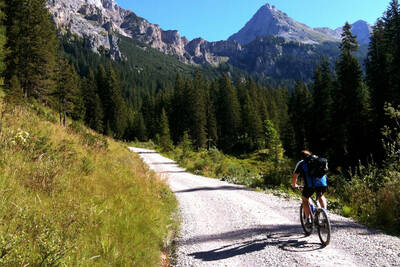 Mountainbiker nel Karwendel